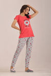 Sweet Moon Knit Cotton Pyjama Set - Lightgrey Lightpeach — thumbnail 3